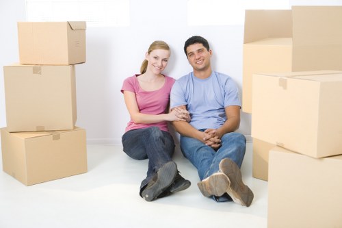 House moving preparation with boxes and furniture for a Bexley removal