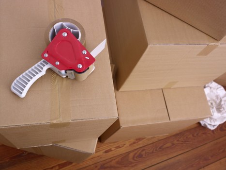 Furniture and boxes loaded into a local removal van